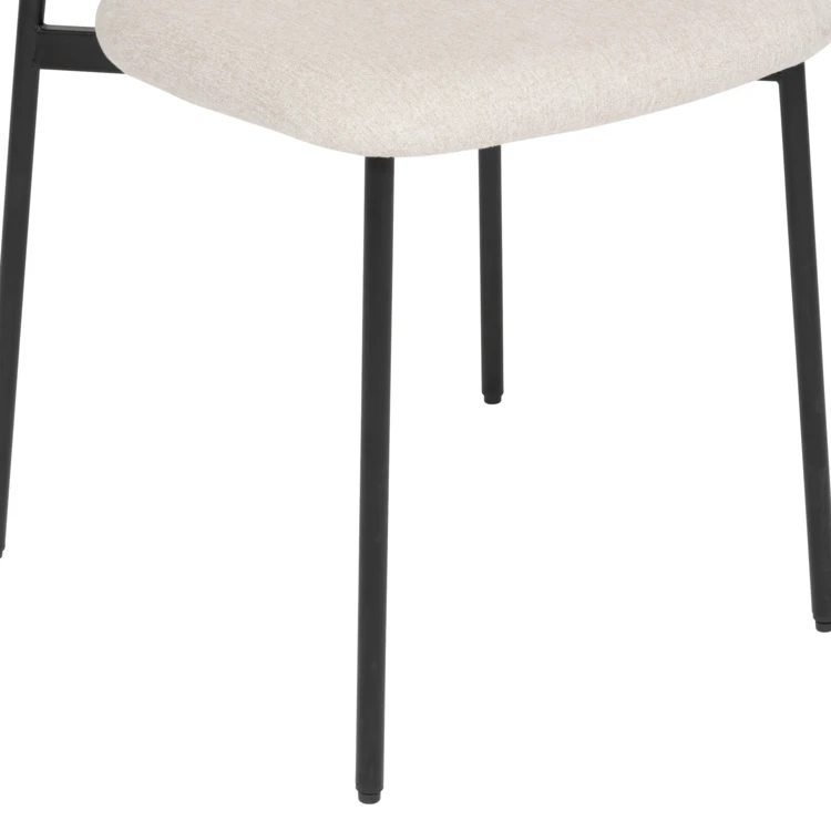 Lot de 2 chaises avec dossier bois et pieds métal