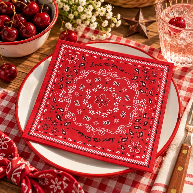 Lot de 20 serviettes papier bandana