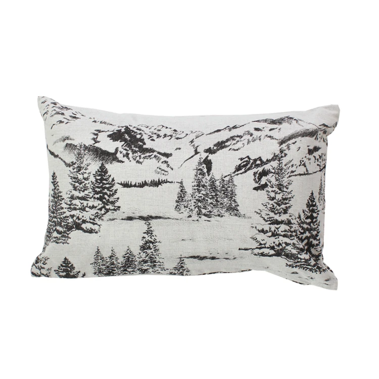 Coussin décoratif déhoussable style montagne