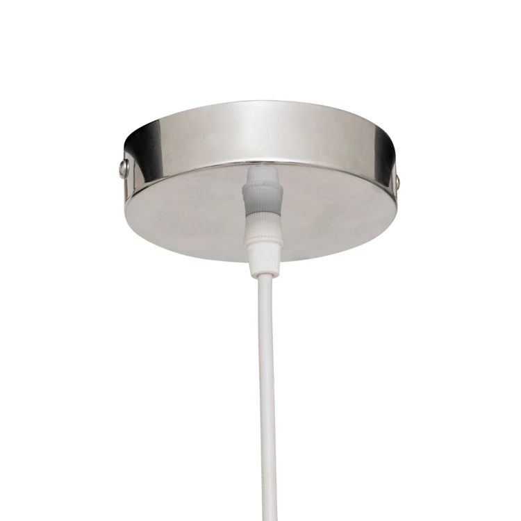 Pendente em metal cromado com globo de vidro