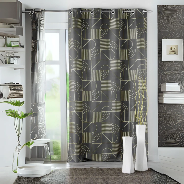 Siebvorhang mit Metallic-Muster