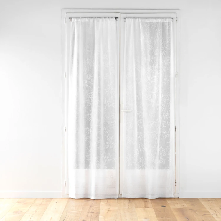 Schlaufen-Store aus gewebtem Voile mit Blattmuster