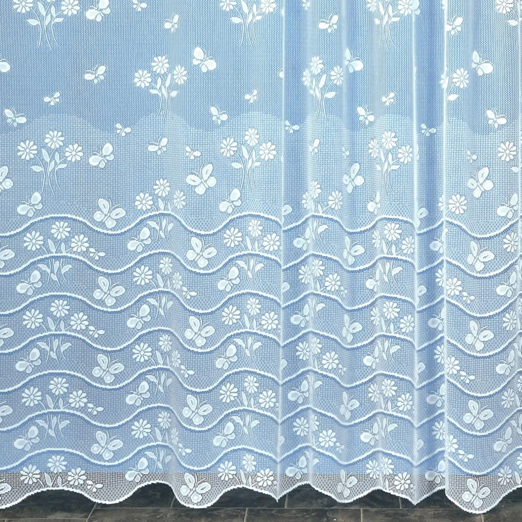 Panel recto de encaje modulable con mariposas y cinta fruncidora