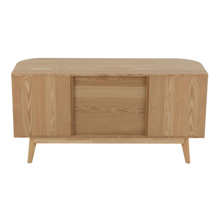 Mueble de almacenamiento redondeado de madera