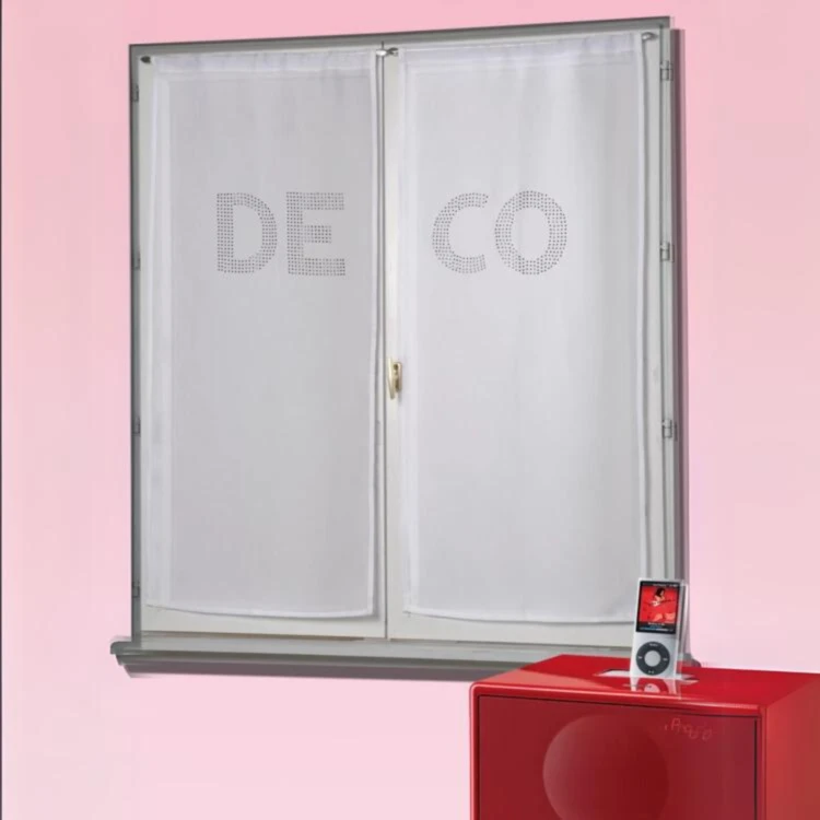 Par de cortinas transparentes com strass «DECO»