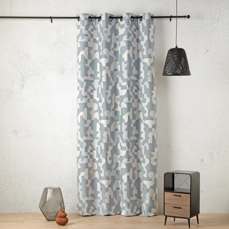 Tenda jacquard geometrica dalla texture retrò