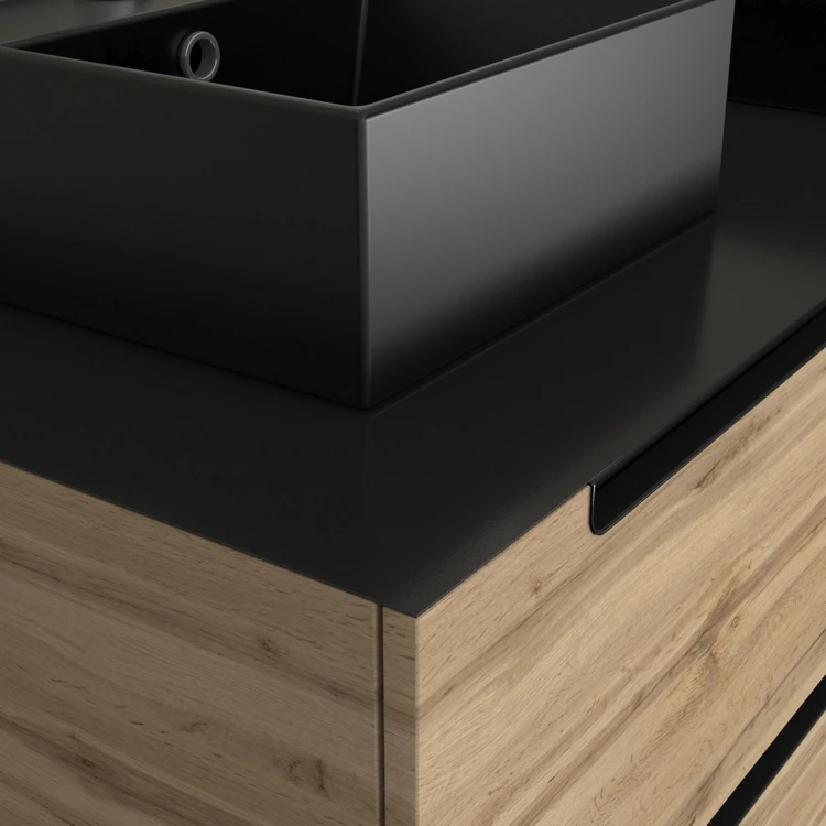 Meuble de salle de bain avec 2 vasques et miroir à leds