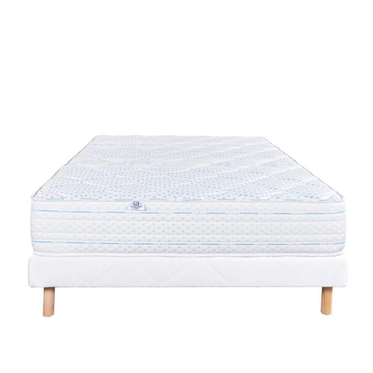 Conjunto colchón espuma 24 cm y somier blanco