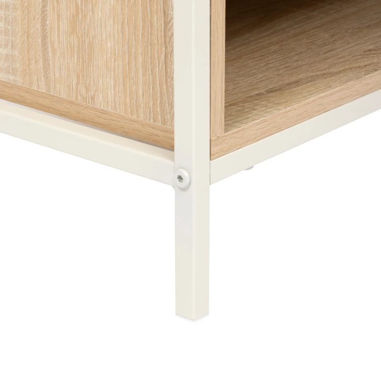 Nachttisch mit Ablage und Nische aus Holz