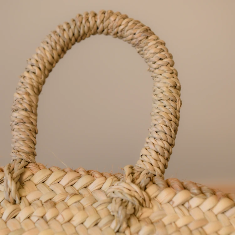 Panier bûche anse bord jute XL