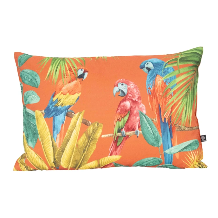 Coussin outdoor imprimé perroquets