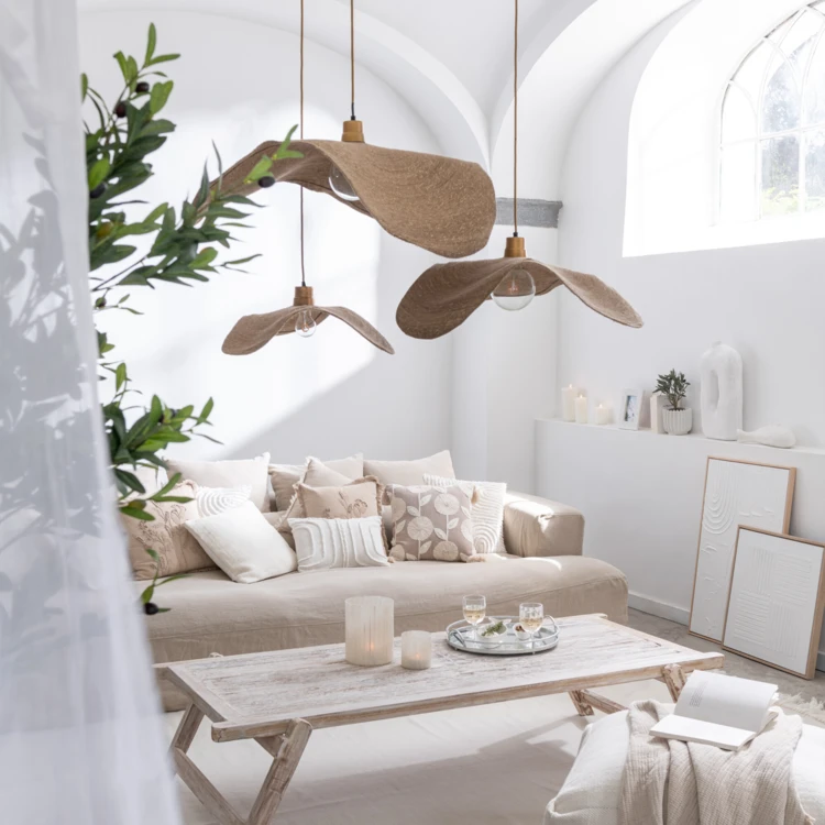 Hanglamp van natuurlijk riet