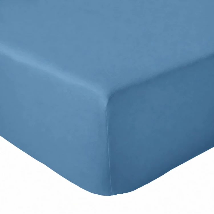 Drap-housse percale de coton uni bonnet 30 cm