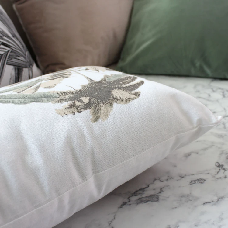 Coussin déhoussable en coton recyclé et imprimé