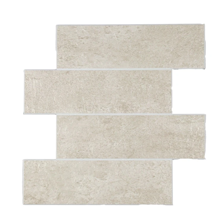 Lot de 4 crédences adhésives murales 3D effet pierre