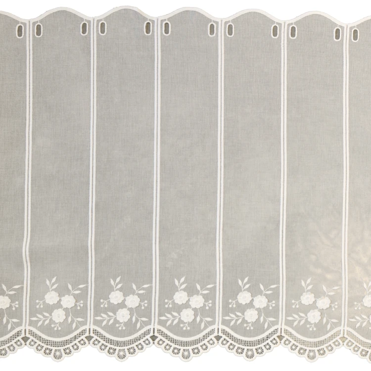 Brise-bise brodé à motifs floraux