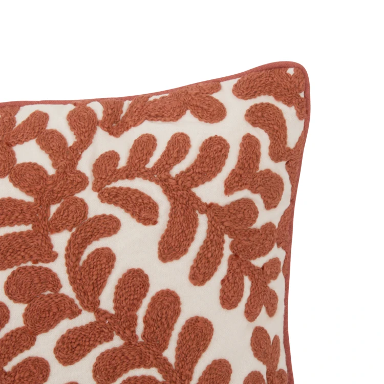 Funda de cojín de algodón con estampado vegetal