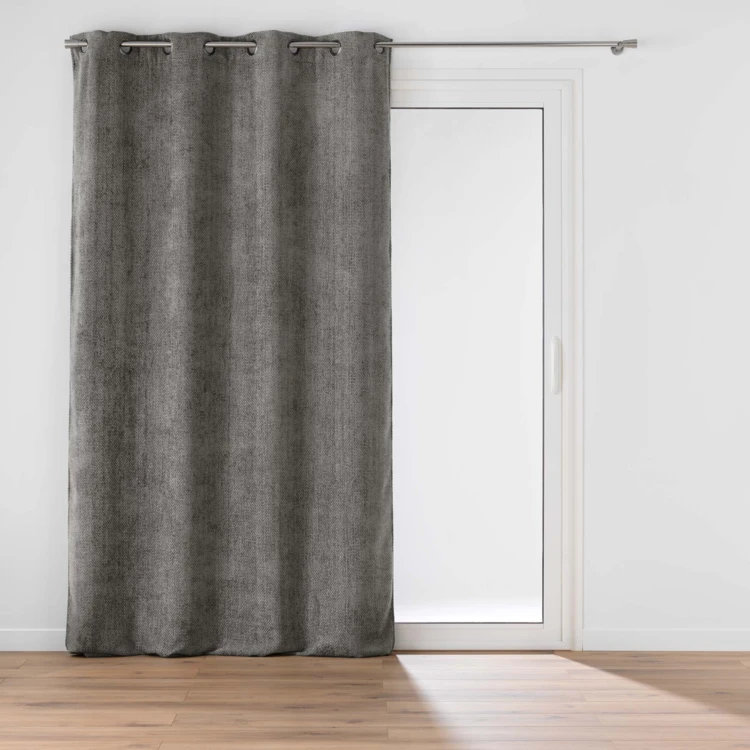 Rideau à œillets en velours chenille