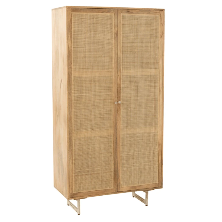 Armario de ratán y madera de mango natural