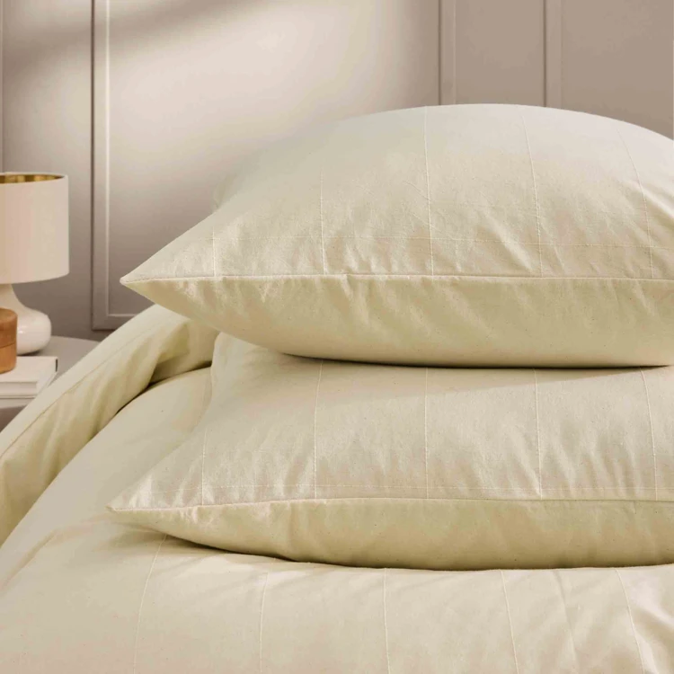 Juego de cama de algodón lavado con estampado de cuadros jacquard
