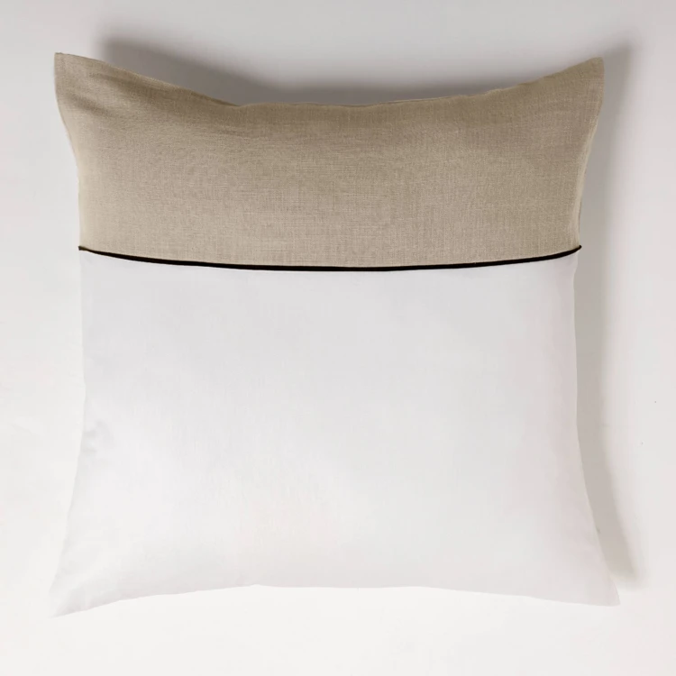 Conjunto de roupa de cama em tecido de algodão liso e bicolor