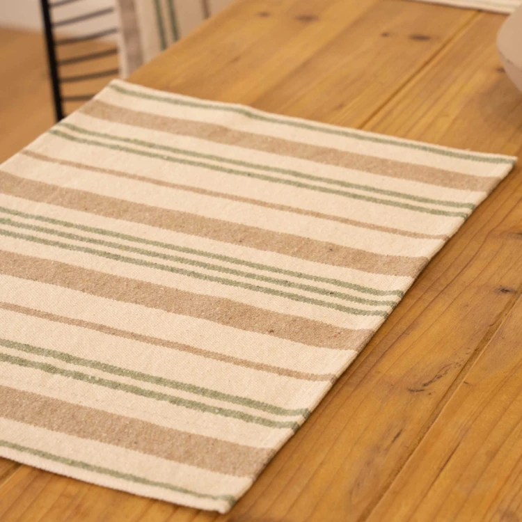 Set de table en coton épais rayures
