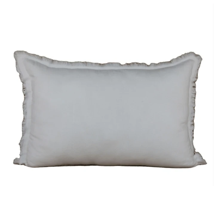 Coussin à franges en coton