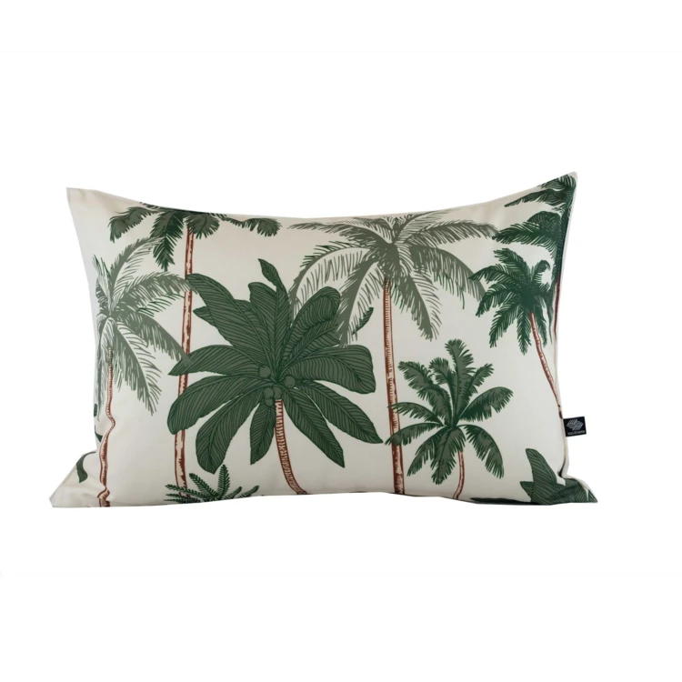 Coussin d'extérieur déperlant imprimé palmiers