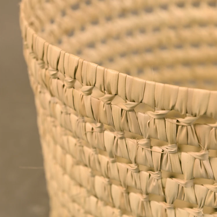 Panier de rangement rond feuilles de palmier