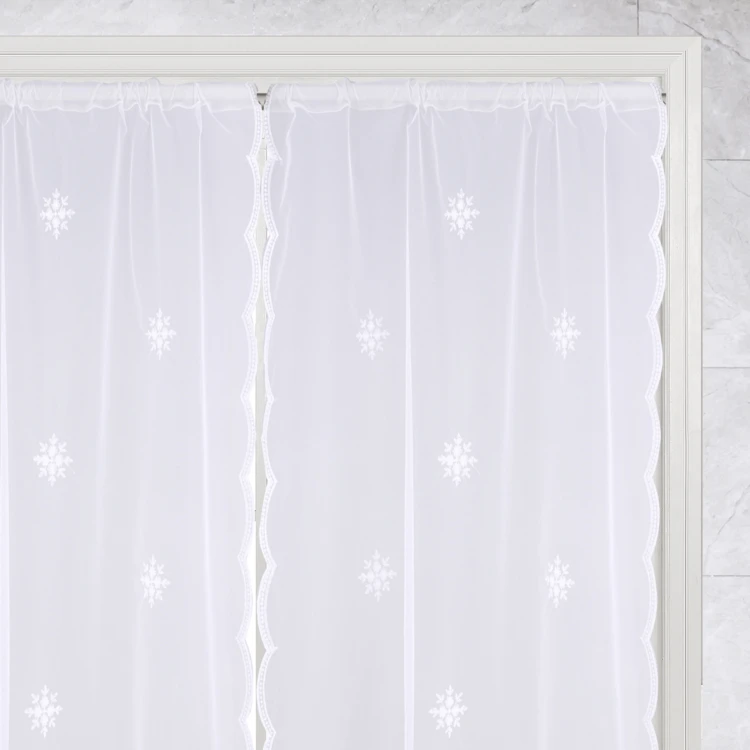Paire de petits voilages motif flocons