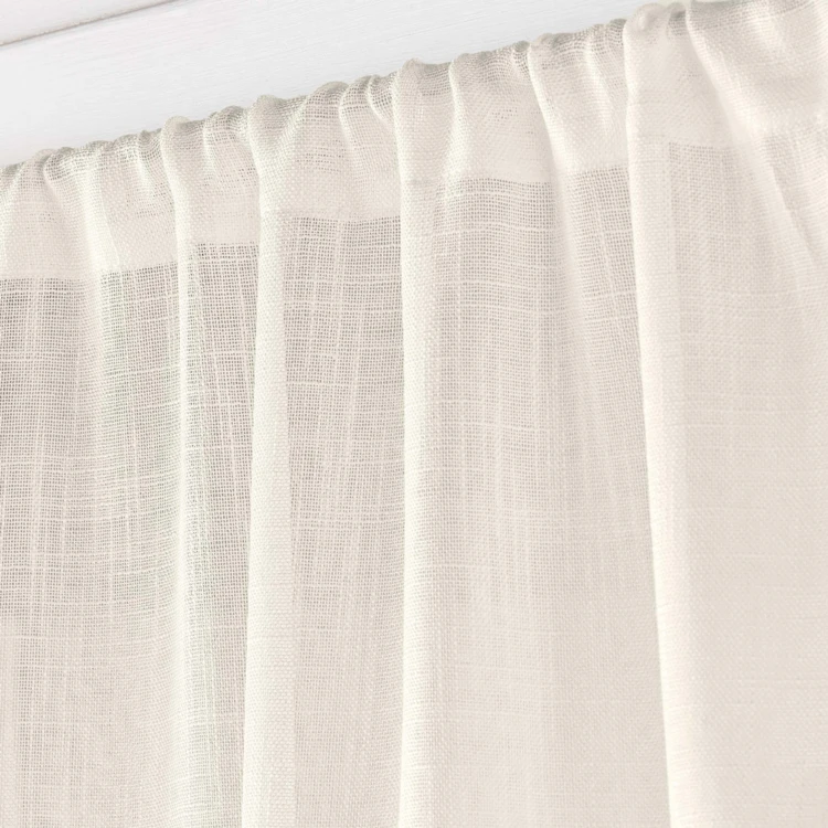 Par de visillos Haltona efecto lino blanco