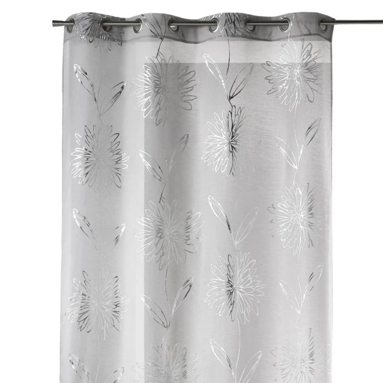 Lichte Etamine voile met Metallic "Flower" prints