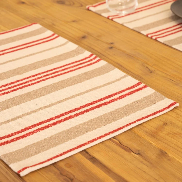Set de table en coton épais rayures