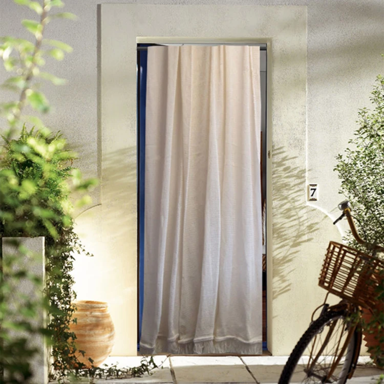 Rideau de Porte "Marseillais" uni à franges