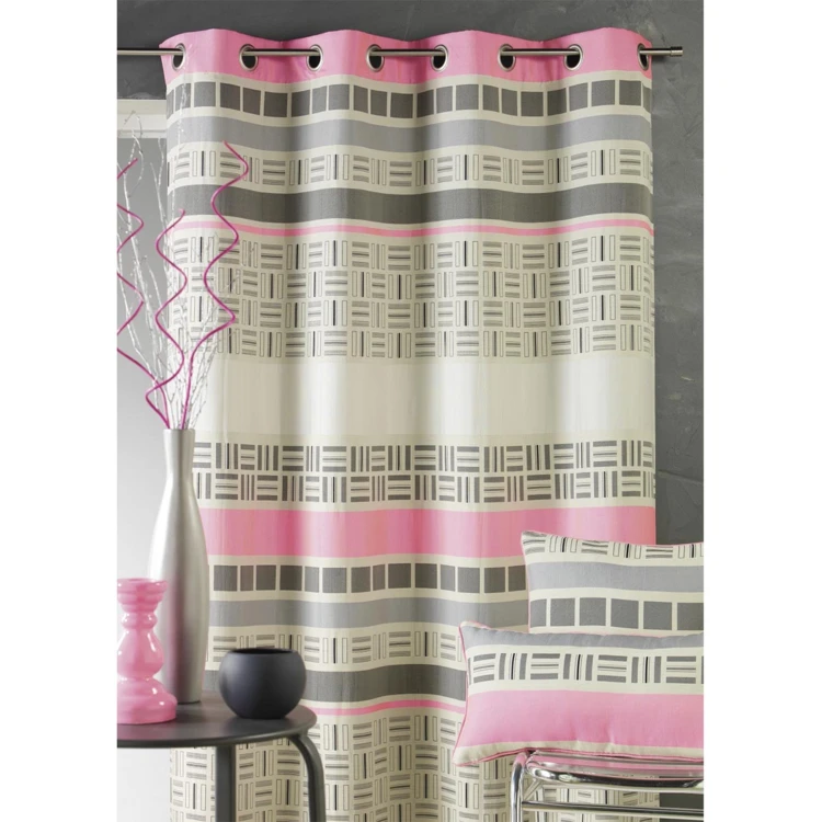 Rideau obscurcissant en jacquard design à rayures horizontales